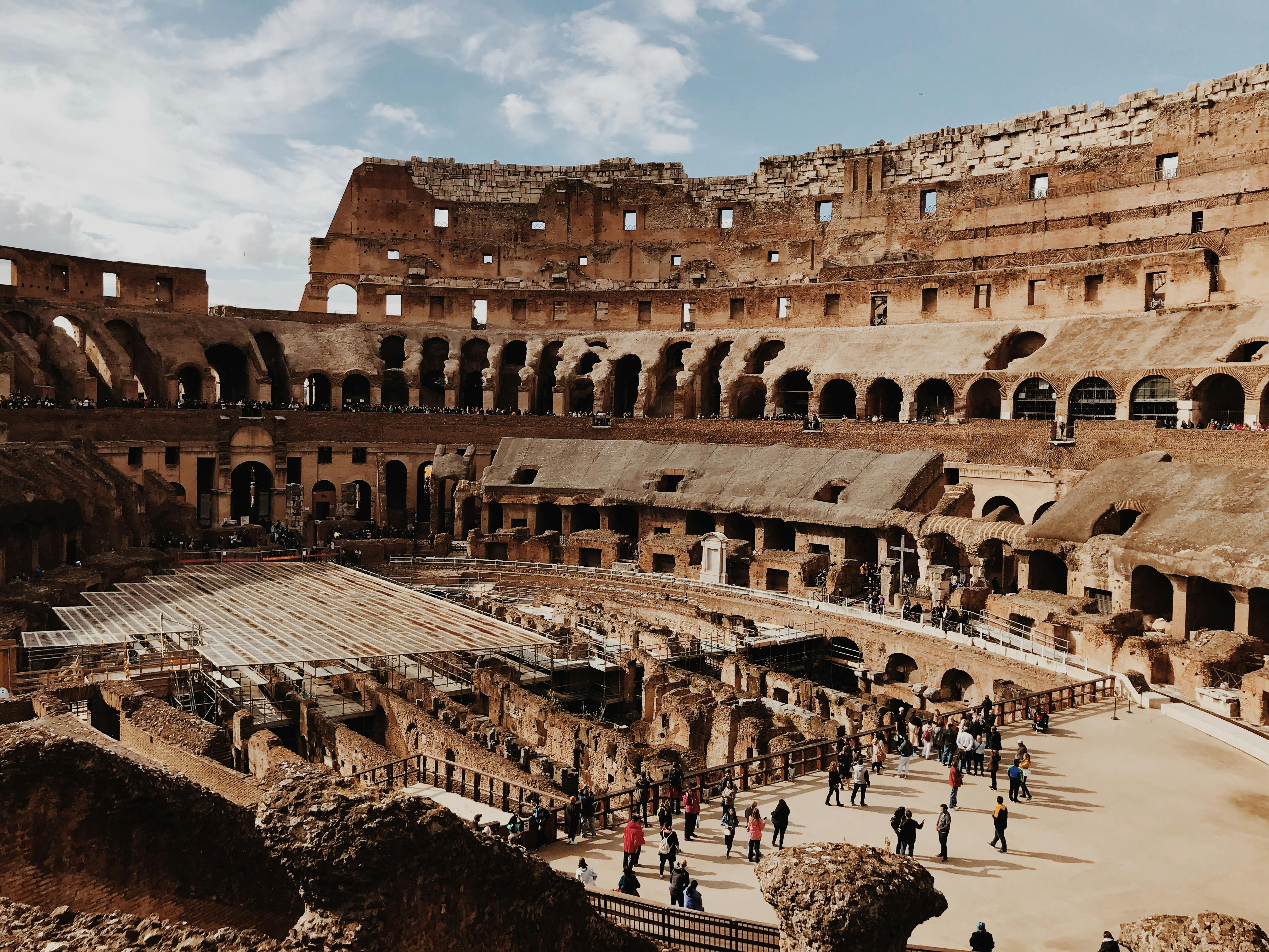 The Colosseum in Rome, Italy, a historic monument showcasing ancient Roman architecture and culture.