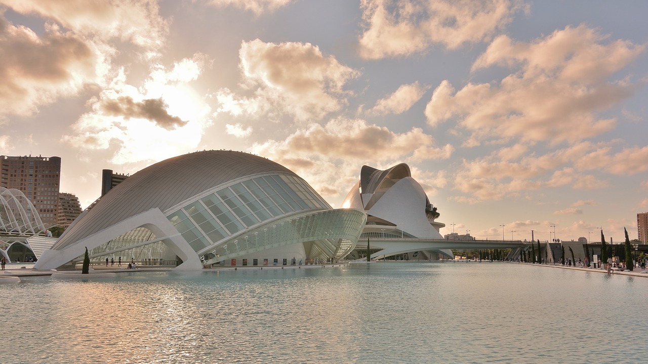 The futuristic City of Arts and Sciences in Valencia, Spain, showcasing unique architectural designs and vibrant structures.